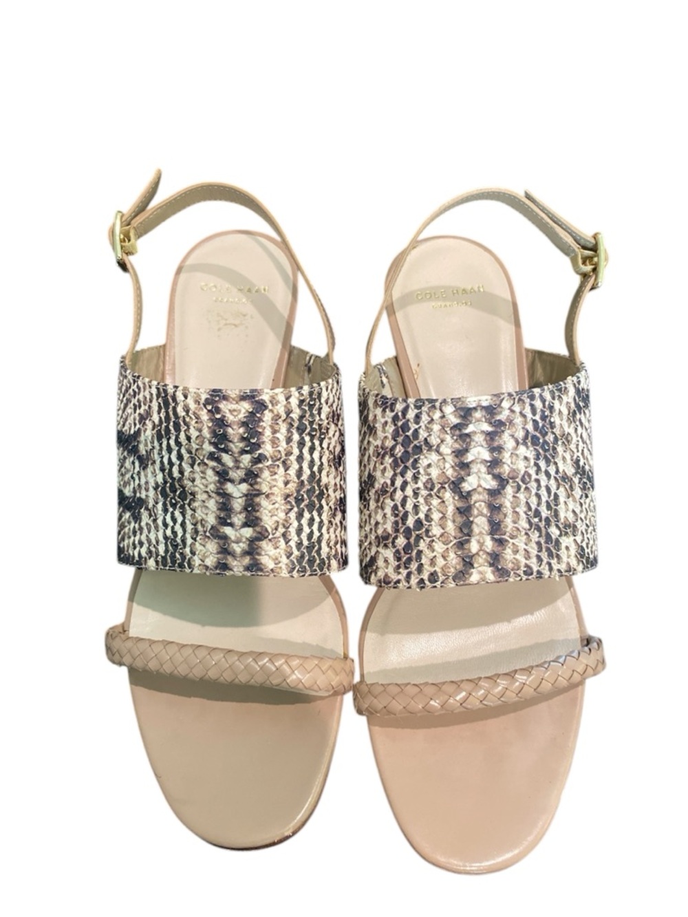 Cole Haan Lise Roccia’s Snake Print wedge heel Beige wedge Sandals